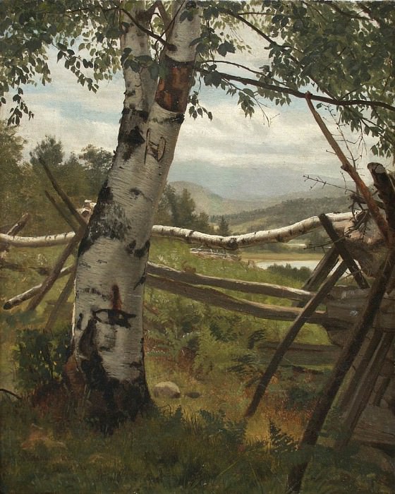 Summer landscape with birch, Ivan Ivanovich Shishkin