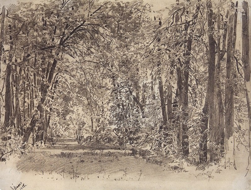 Alley in the old park. 1885 23, 5h31, Ivan Ivanovich Shishkin
