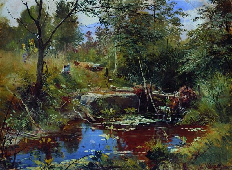 Landscape with a bridge 34h46, Ivan Ivanovich Shishkin