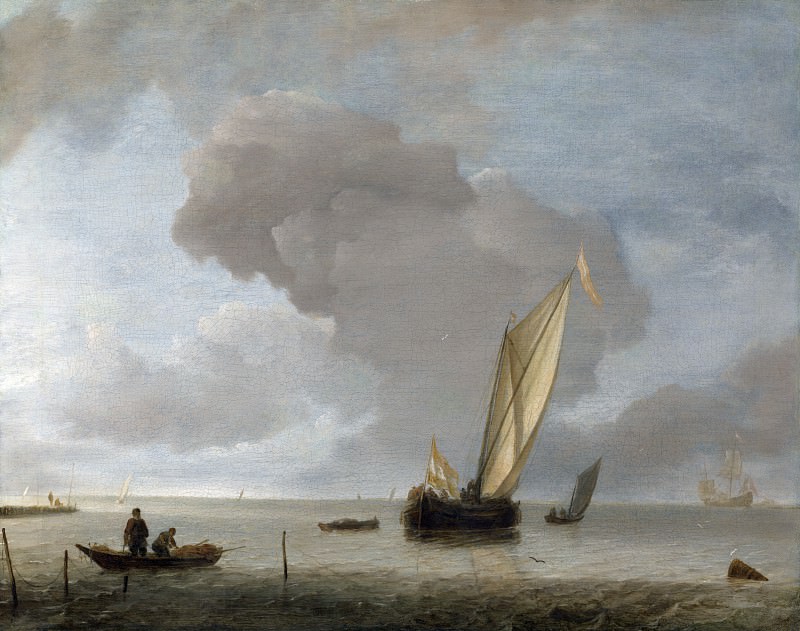 Ян ван де Капелле – Малое голландское судно при легком бризе, Часть 4 Национальная галерея