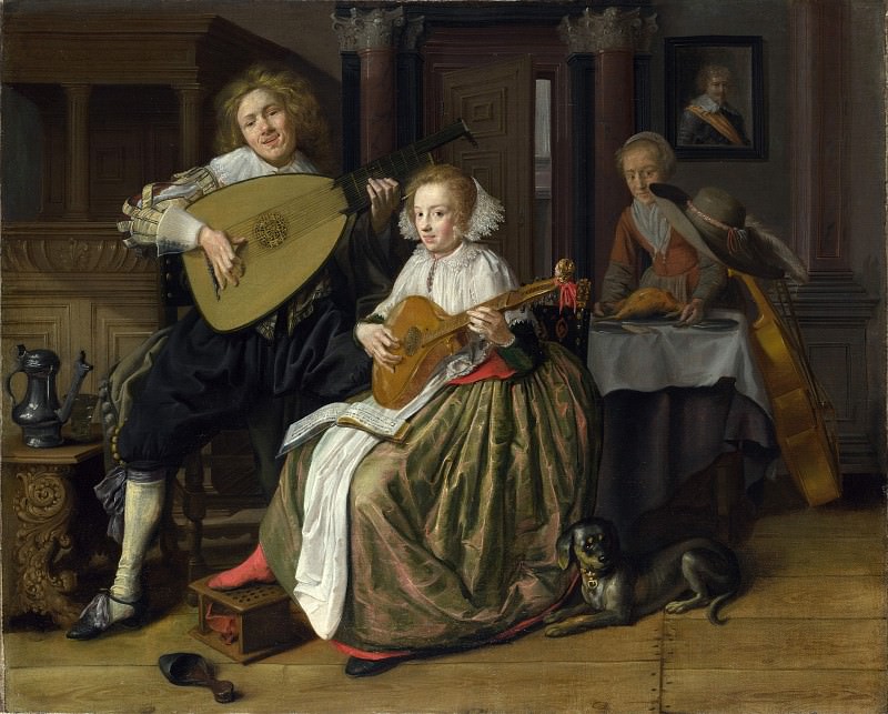 Jan Molenaer – A Young Man and Woman making Music, Part 4 National Gallery UK