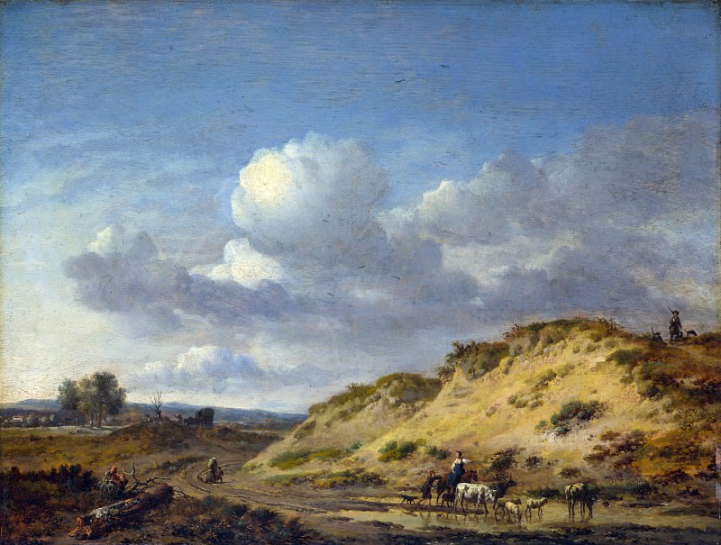 Ян Вейнантс – Пейзаж с пастухами, ведущими коров и овец, Часть 4 Национальная галерея