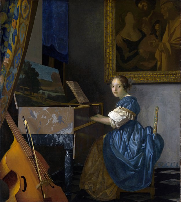Johannes Vermeer – A Young Woman seated at a Virginal, Part 4 National Gallery UK