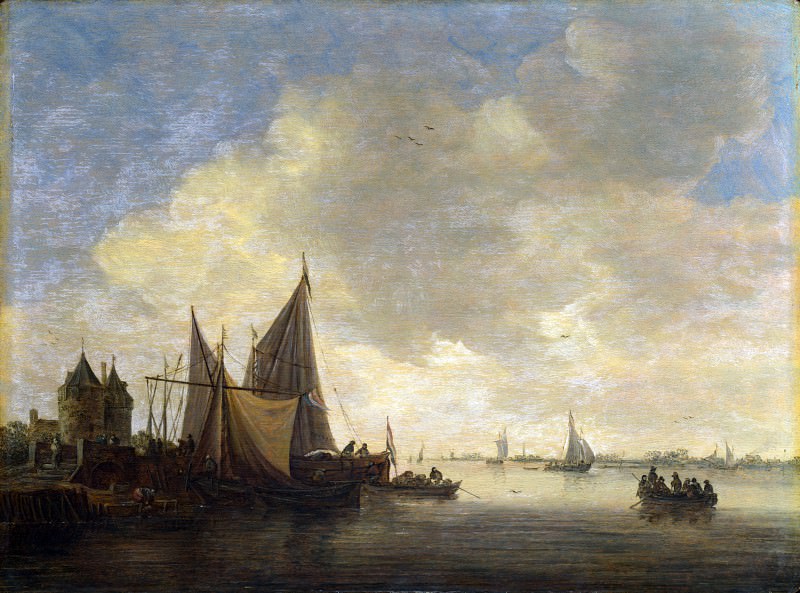 Jan van Goyen – The Mouth of an Estuary with a Gateway, Part 4 National Gallery UK