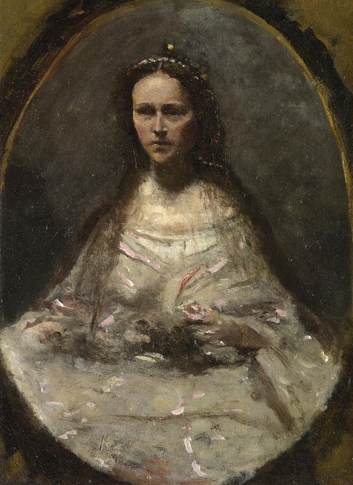 Jean-Baptiste Camille Corot – Sketch of a Woman in Bridal Dress, Part 4 National Gallery UK