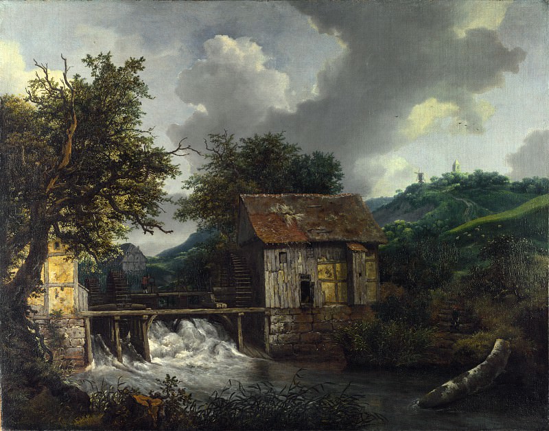 Jacob van Ruisdael – Two Watermills and an Open Sluice at Singraven, Part 4 National Gallery UK