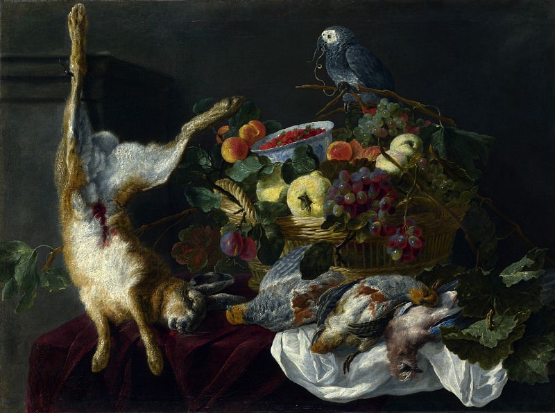Jan Fyt – A Still Life with Fruit, Dead Game and a Parrot, Part 4 National Gallery UK