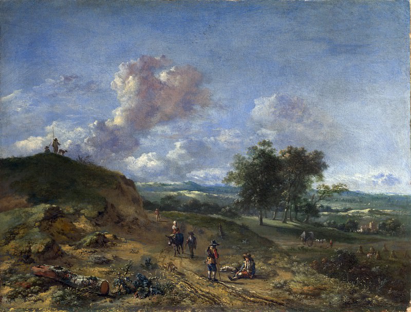 Jan Wijnants – A Landscape with a High Dune and Peasants on a Road, Part 4 National Gallery UK