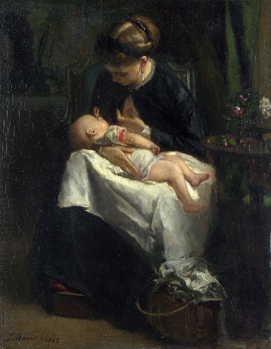 Jacob Maris – A Young Woman nursing a Baby, Part 4 National Gallery UK