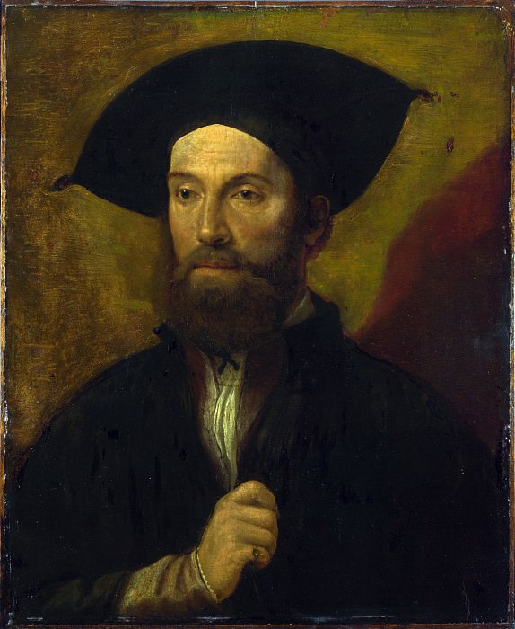 Северо-итальянская школа, 1520-е – Портрет мужчины в черной широкополой шляпе, Часть 4 Национальная галерея