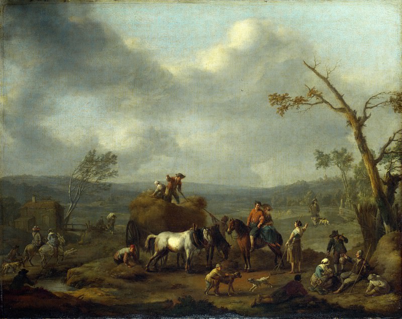 Jan Lingelbach – Peasants loading a Hay Cart, Part 4 National Gallery UK