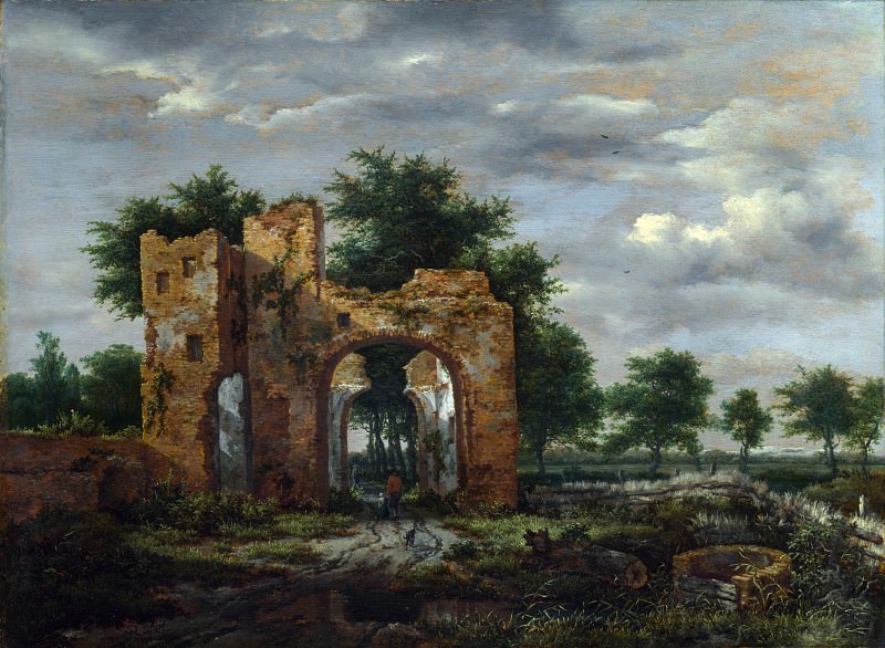 Jacob van Ruisdael – A Ruined Castle Gateway, Part 4 National Gallery UK