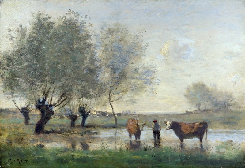 Jean-Baptiste Camille Corot – Cows in a Marshy Landscape, Part 4 National Gallery UK