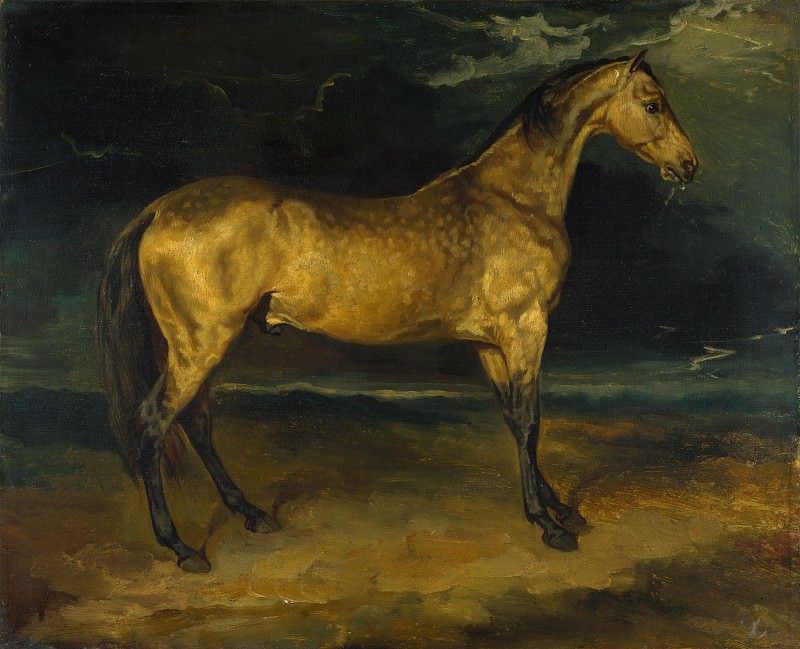 Jean-Louis Andre-Theodore Gericault – A Horse frightened by Lightning, Part 4 National Gallery UK
