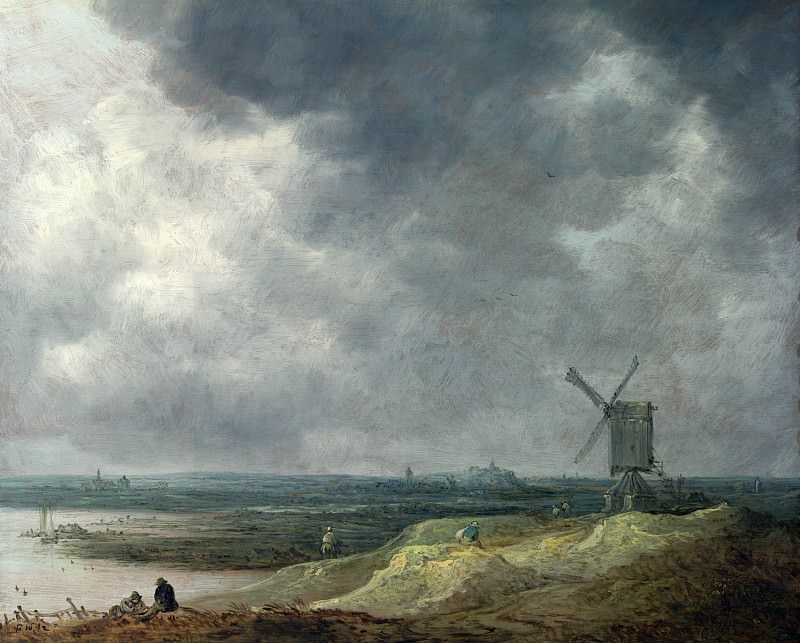 Jan van Goyen – A Windmill by a River, Part 4 National Gallery UK