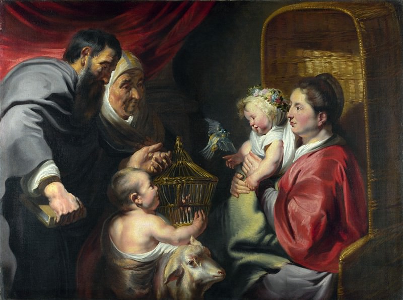 Якоб Йорданс – Мадонна с Младенцем с Иоанном Крестителем и их родителями, Часть 4 Национальная галерея