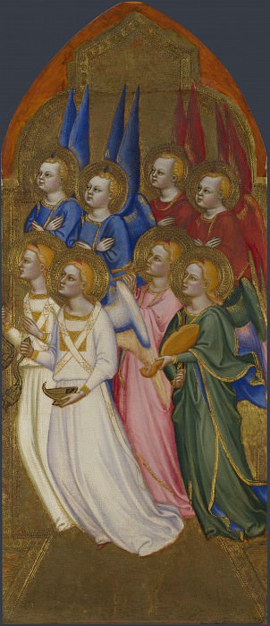 Jacopo di Cione and workshop – Seraphim, Cherubim and Adoring Angels, Part 4 National Gallery UK