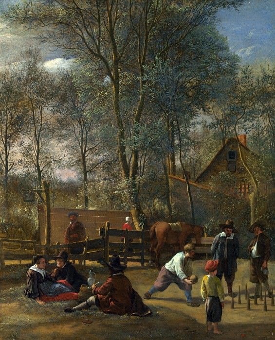 Jan Steen – Skittle Players outside an Inn, Part 4 National Gallery UK