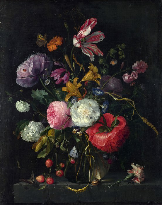 Jacob van Walscappelle – Flowers in a Glass Vase, Part 4 National Gallery UK