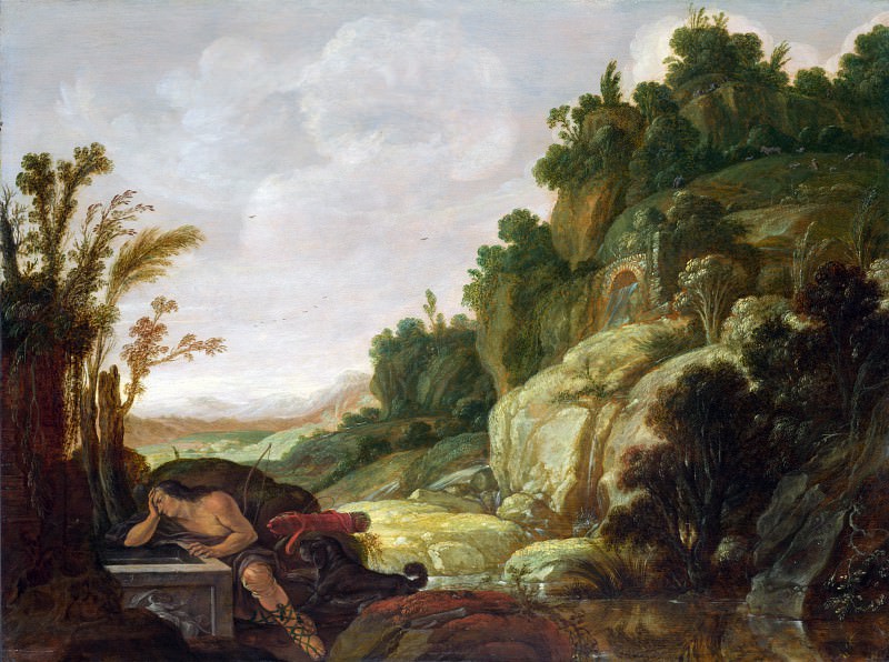 Jacob Pynas – Mountain Landscape with Narcissus, Part 4 National Gallery UK