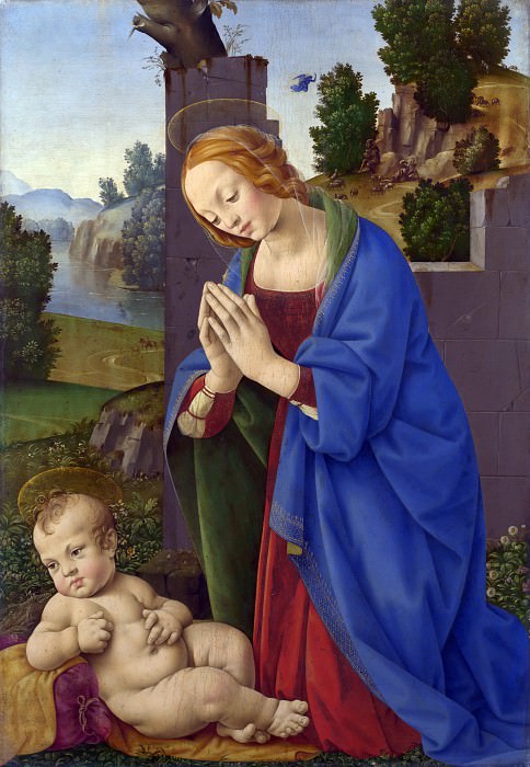 Lorenzo di Credi – The Virgin adoring the Child, Part 4 National Gallery UK