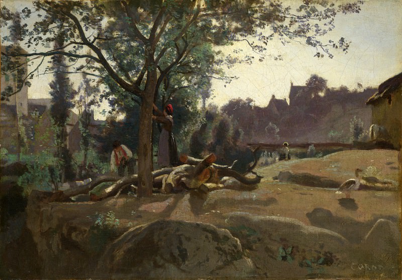 Jean-Baptiste Camille Corot – Peasants under the Trees at Dawn, Part 4 National Gallery UK