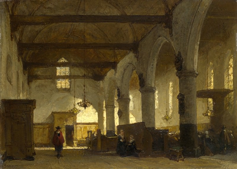Johannes Bosboom – The Interior of the Bakenesserkerk, Haarlem, Part 4 National Gallery UK