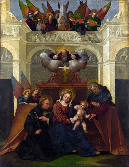 Lodovico Mazzolino – The Holy Family with Saint Nicholas of Tolentino, Part 4 National Gallery UK