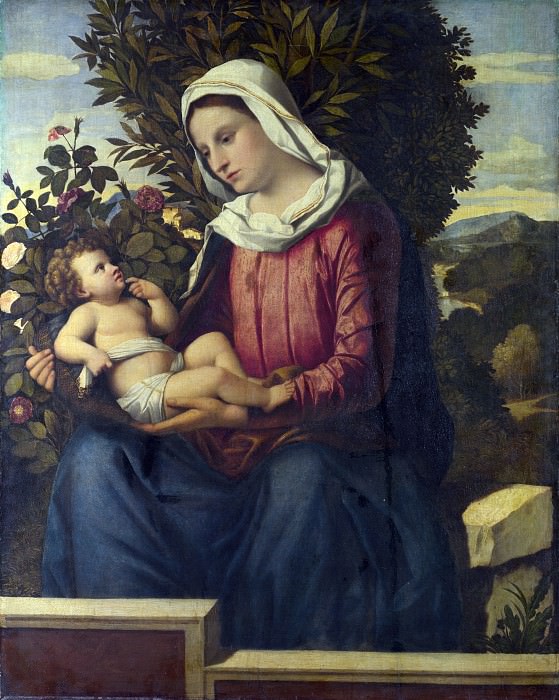 Северо-итальянская школа, 1510-е – Мадонна с Младенцем с розами и лавром, Часть 4 Национальная галерея