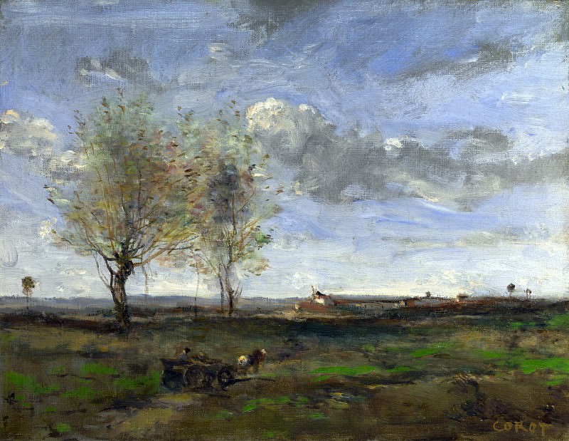 Jean-Baptiste Camille Corot – A Wagon in the Plains of Artois, Part 4 National Gallery UK