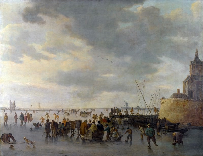 Ян ван Гойен – Сцена на льду близ Дордрехта, Часть 4 Национальная галерея