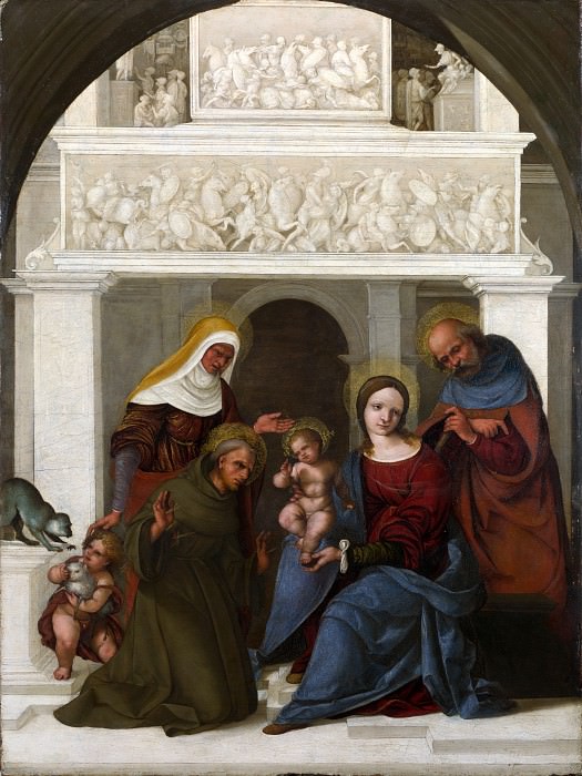 Lodovico Mazzolino – The Holy Family with Saint Francis, Part 4 National Gallery UK
