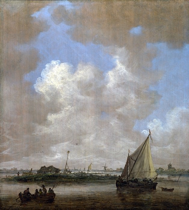 Jan van Goyen – A River Scene, with a Hut on an Island, Part 4 National Gallery UK