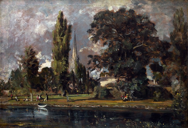 John Constable – Salisbury Cathedral and Leadenhall from the River Avon, Part 4 National Gallery UK