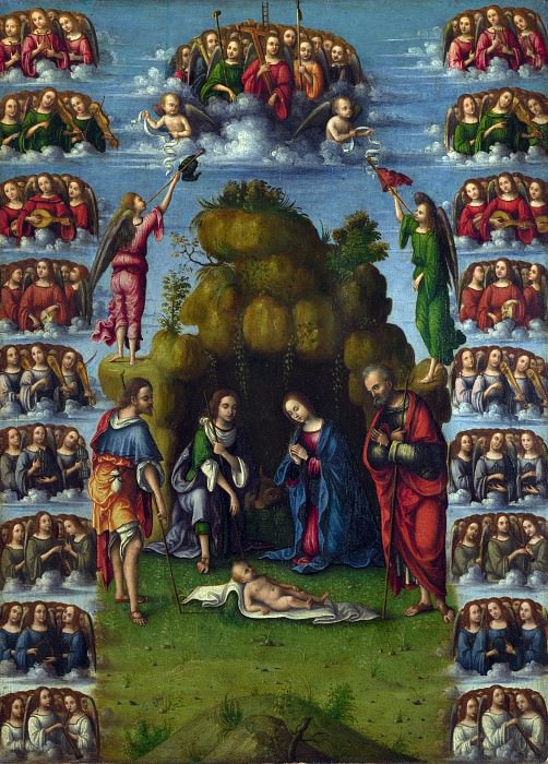 Лоренцо Коста – Поклонение пастухов с ангелами, Часть 4 Национальная галерея