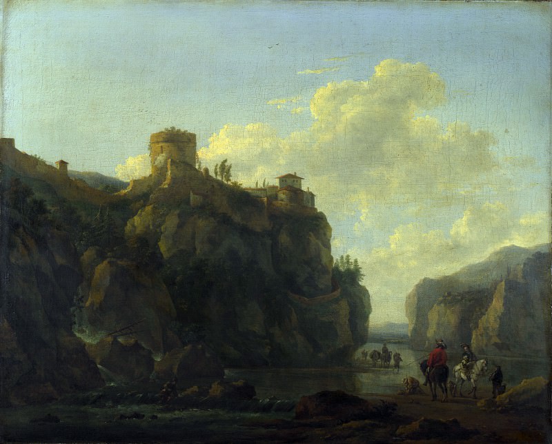 Lodewijck van Ludick – A River between Rocky Cliffs, Part 4 National Gallery UK