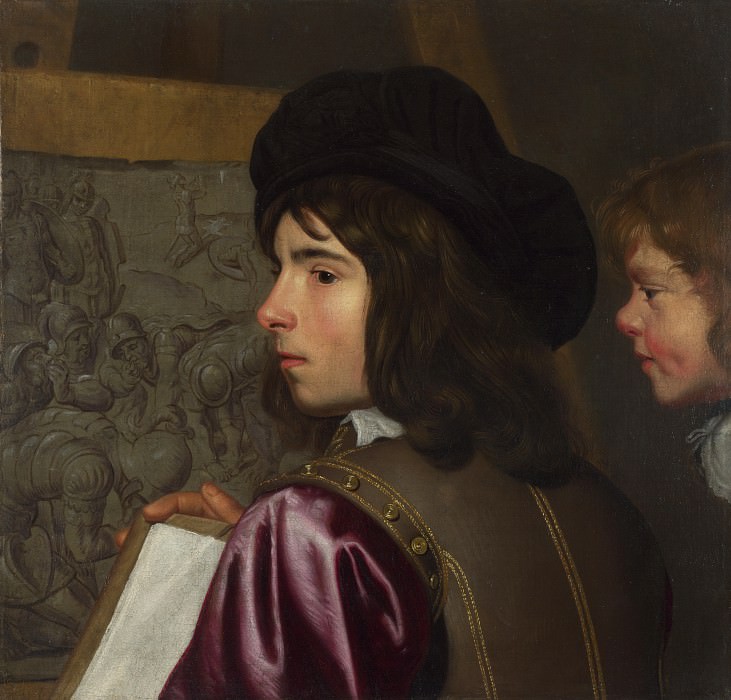 Jacob van Oost the Elder – Two Boys before an Easel, Part 4 National Gallery UK