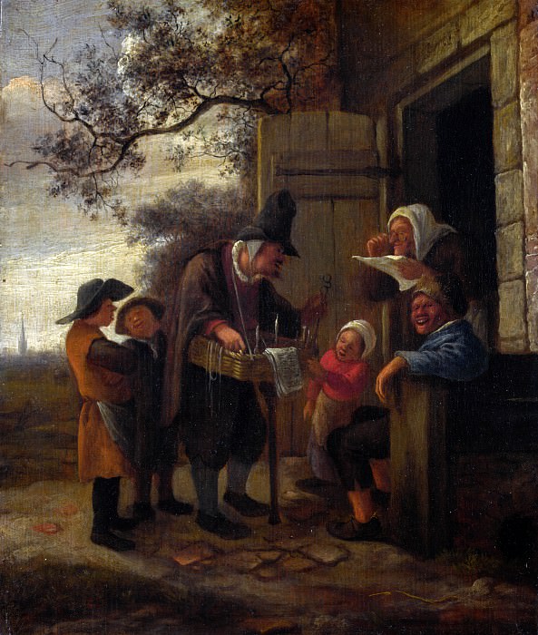 Jan Steen – A Pedlar selling Spectacles outside a Cottage, Part 4 National Gallery UK
