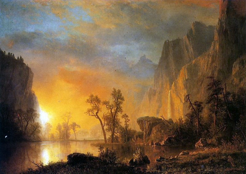 Bierstadt Albert Sunset in the Rockies, Albert Bierstadt