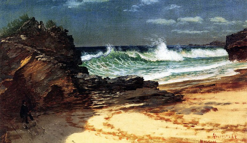 Bierstadt Albert Beach at Nassau, Albert Bierstadt