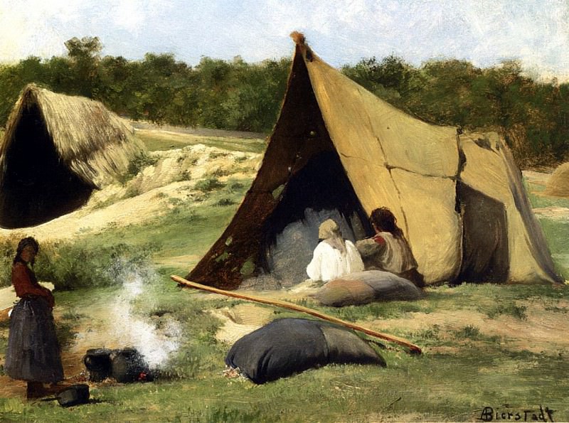 Bierstadt Albert Indian Camp, Albert Bierstadt