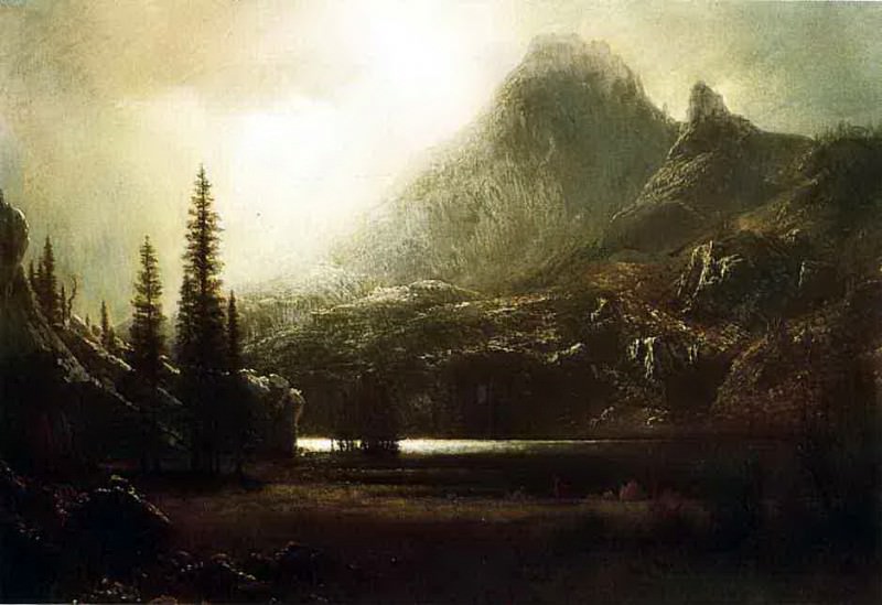 Bierstadt Albert By a Mountain Lake, Albert Bierstadt