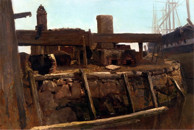 Bierstadt Albert Wharf Scene, Albert Bierstadt