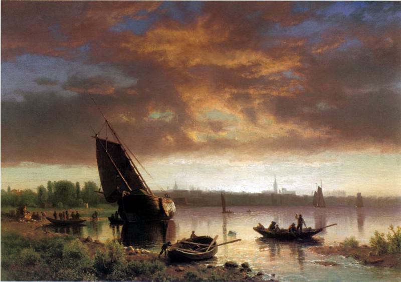 Bierstadt Albert Harbor Scene, Albert Bierstadt
