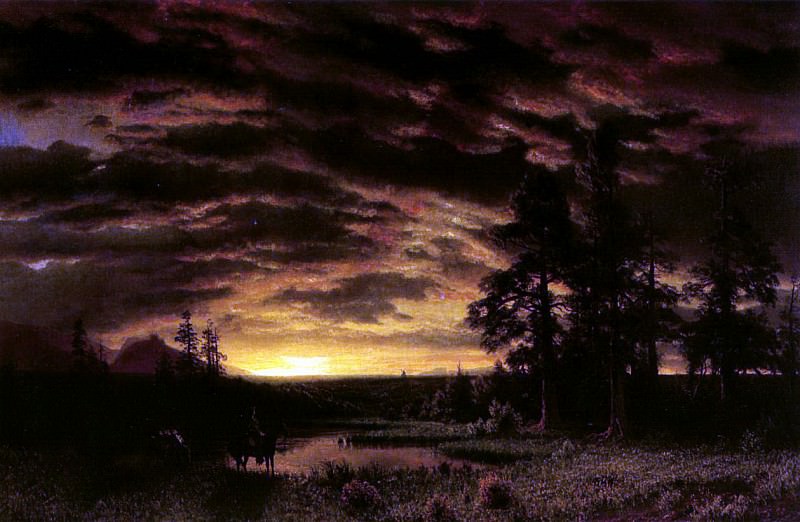 Bierstadt Albert Evening on the Prarie, Albert Bierstadt