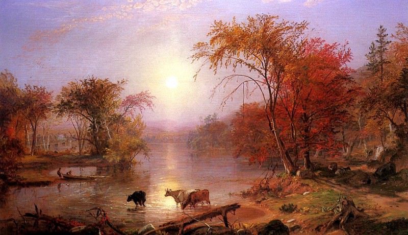 Bierstadt Albert Indian Summer Hudson River, Albert Bierstadt