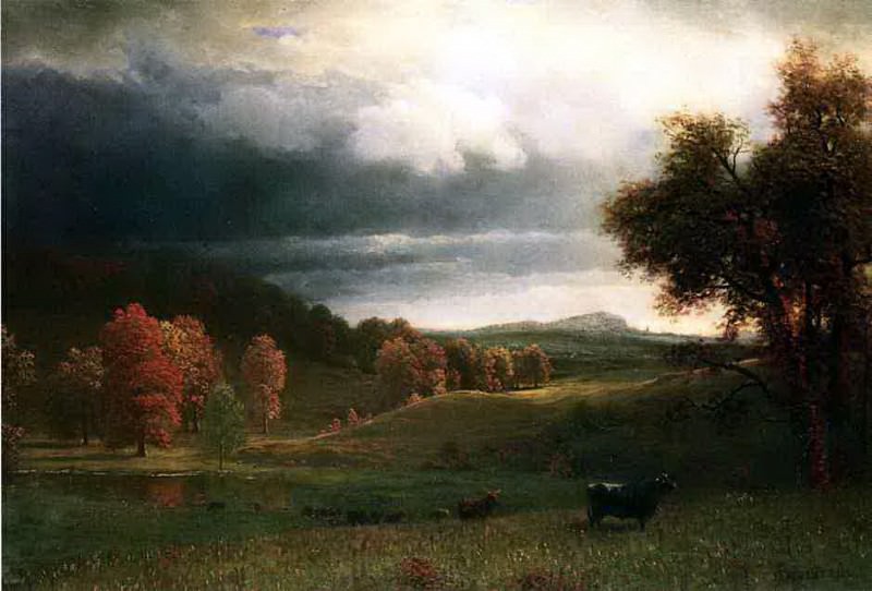 Bierstadt Albert Autumn Landscape The Catskills, Albert Bierstadt