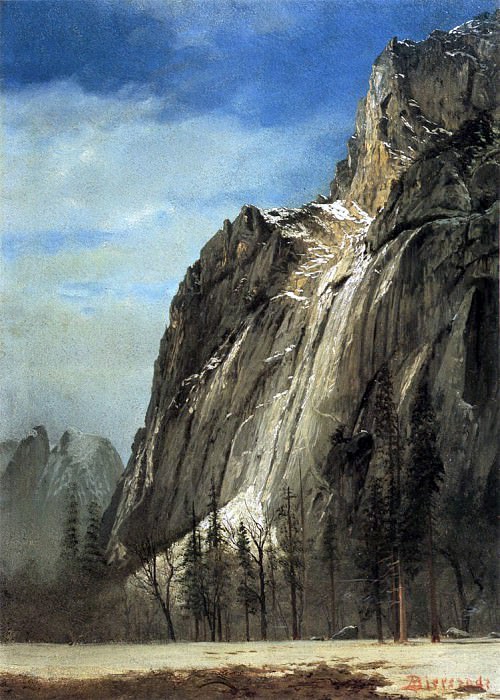 Bierstadt Albert Cathedral Rocks A Yosemite View, Albert Bierstadt