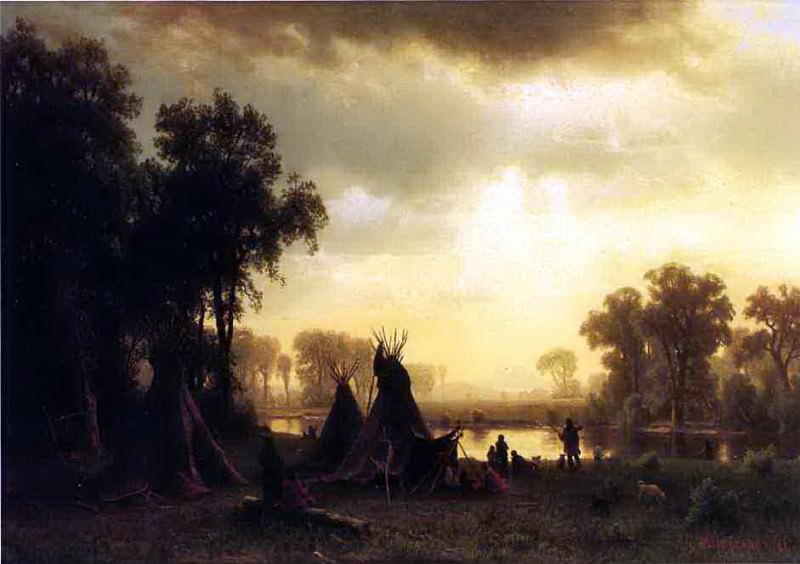Индейский лагерь, Альберт Бирштадт
