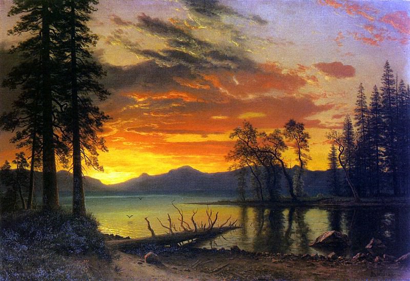 Bierstadt Albert Sunset over the River, Albert Bierstadt